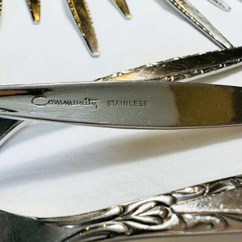 Oneida Community VENETIA Stainless Flatware Burnished Lot 21 Pcs Forks Spoons